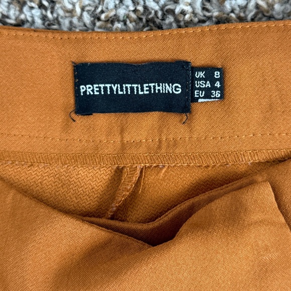 PrettyLittleThing Camel Wide-Leg Trousers | Size 4 - Picture 3 of 3
